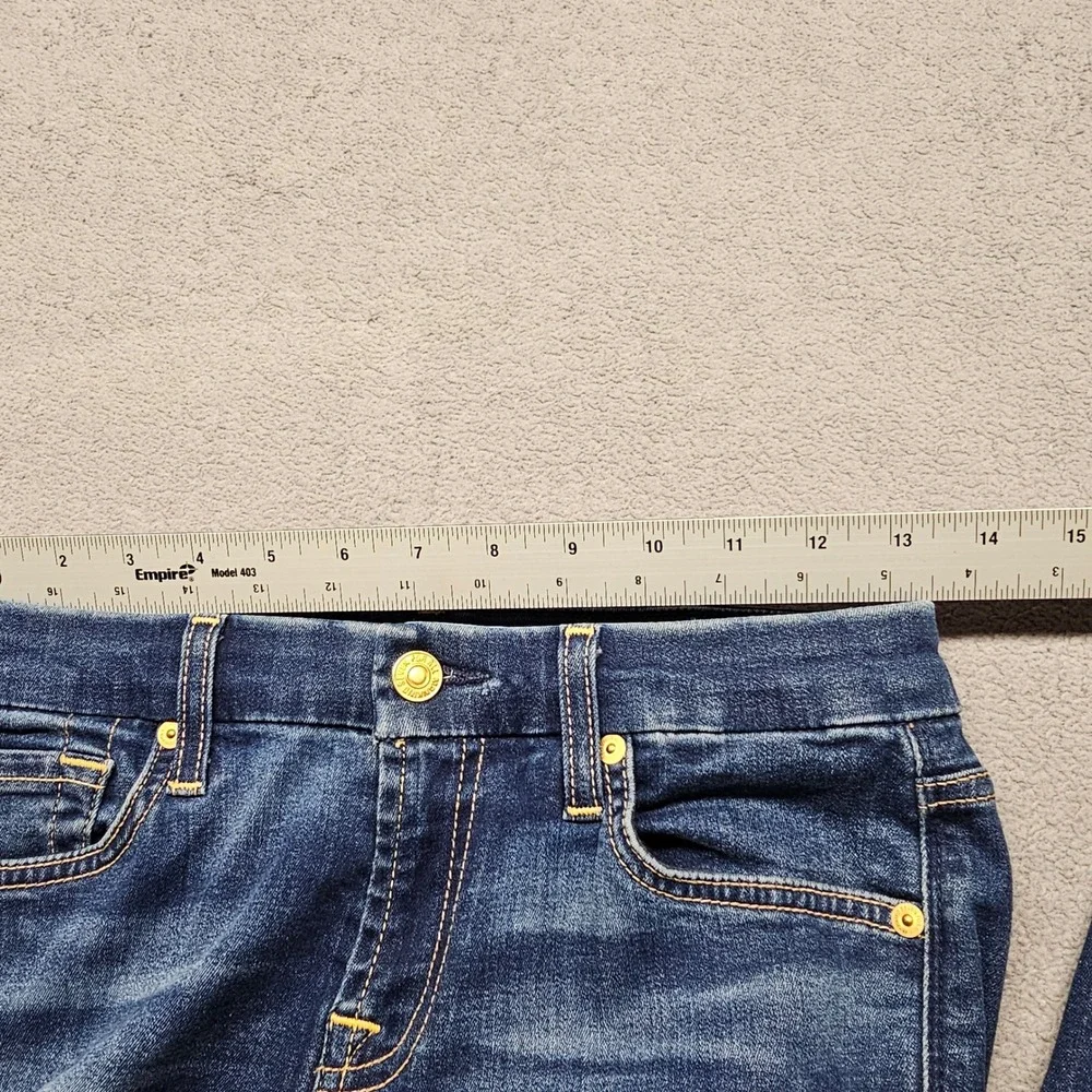 7 For All Mankind Kimmie Straight Leg Jeans Womens 29 Blue b(air) Denim Stretch
